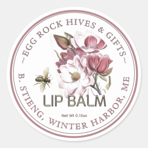 Wildflower Editable Beeswax Lip Balm Label Pink