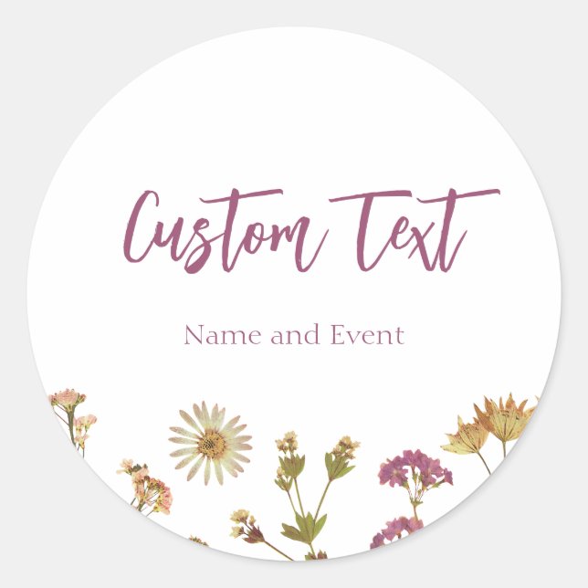Wildflower Editable Custom Favor Sticker (Front)