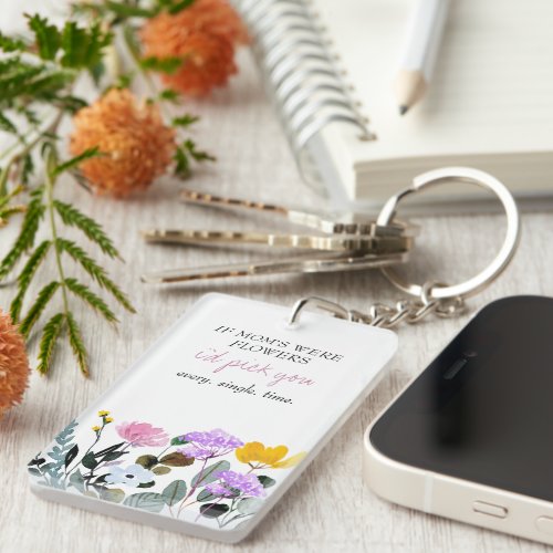 Wildflower Editable Poem Personalized Mothers Day Keychain