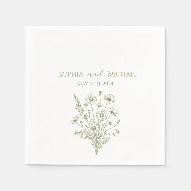 Wildflower Elegance-Wedding- Napkins (Front)