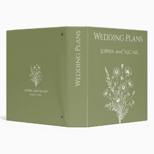 Wildflower Elegance -Wedding Plans- 3 Ring Binder