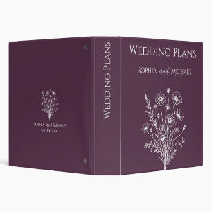 Wildflower Elegance -Wedding Plans- 3 Ring Binder