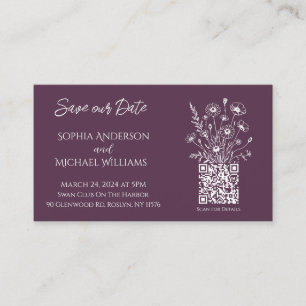 Wildflower Elegance Wedding-Save the Date- Business Card