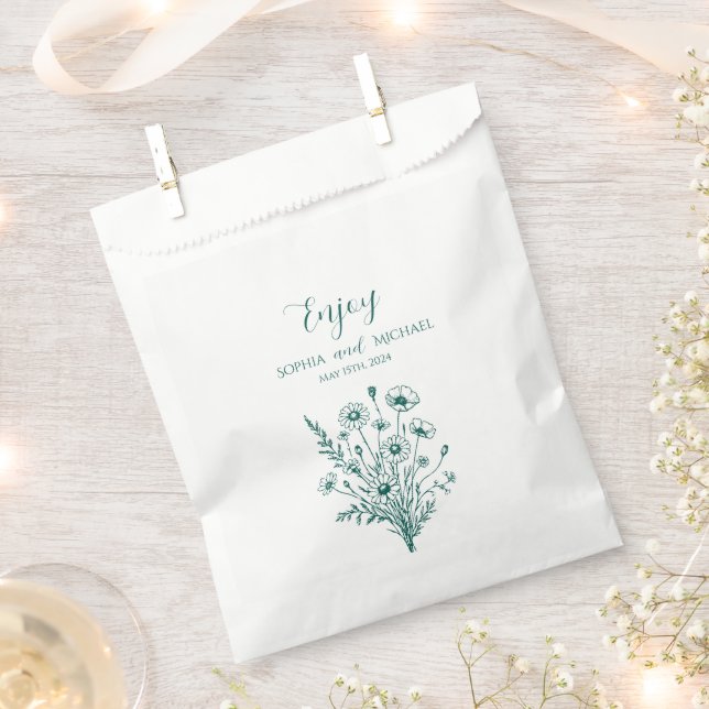 Wildflower Elegance Wedding-Thank you-  Favor Bag (Clipped)