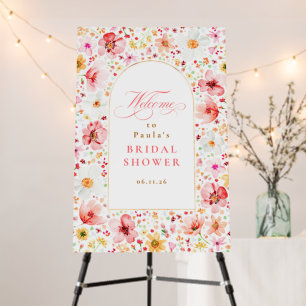Wildflower Elegant Boho Bridal Shower Welcome Sign