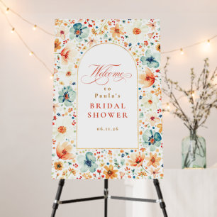 Wildflower Elegant Boho Bridal Shower Welcome Sign