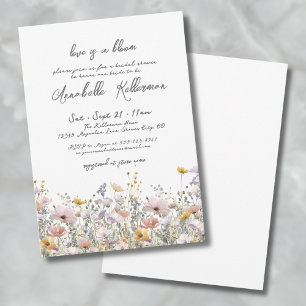 Wildflower Elegant Floral Bridal Shower Invitation