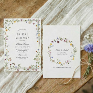 Wildflower Elegant Floral Garden Bridal Shower Invitation