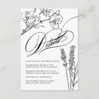 Wildflower Elegant Gothic Wedding Details Enclosur