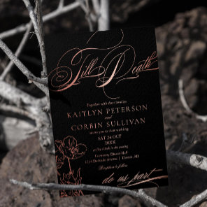 Wildflower Elegant Gothic Wedding Foil Invitation