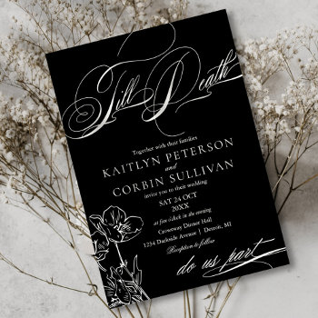 Wildflower Elegant Gothic Wedding Invitation by EverAfterDesignCo at Zazzle
