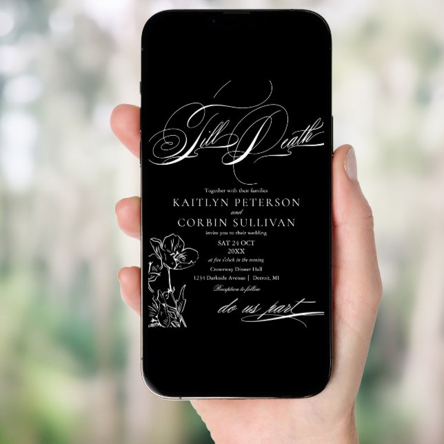 Wildflower Elegant Gothic Wedding Invitation (Front Digital)