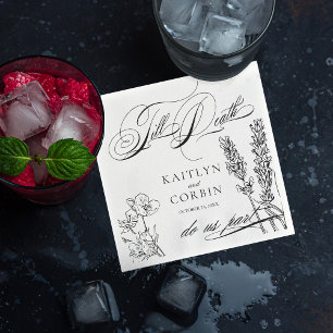 Wildflower Elegant Gothic Wedding Napkins