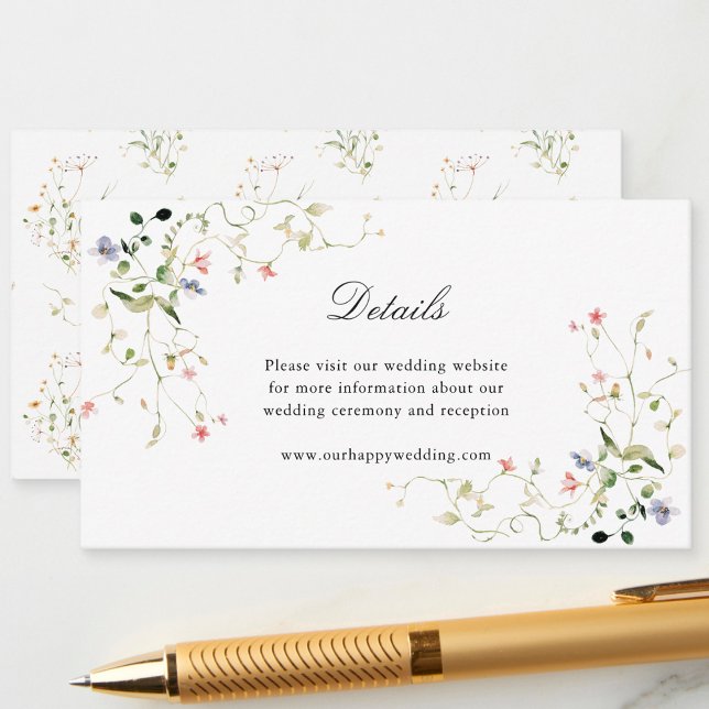 Wildflower Elegant Modern Garden Floral Wedding Enclosure Card (Creator Uploaded)