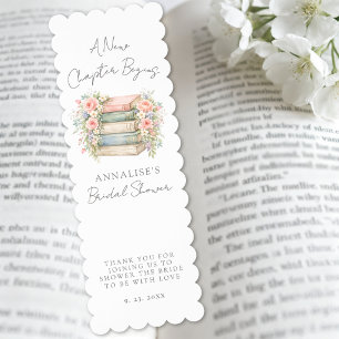 Wildflower Elegant New Chapter Book Bridal Shower Bookmarks