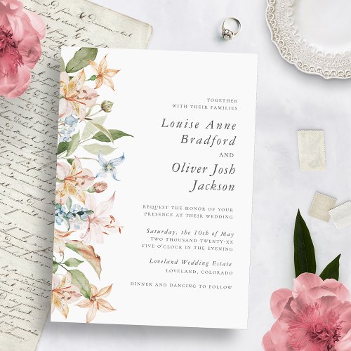Wildflower Elegant Wedding Invitation