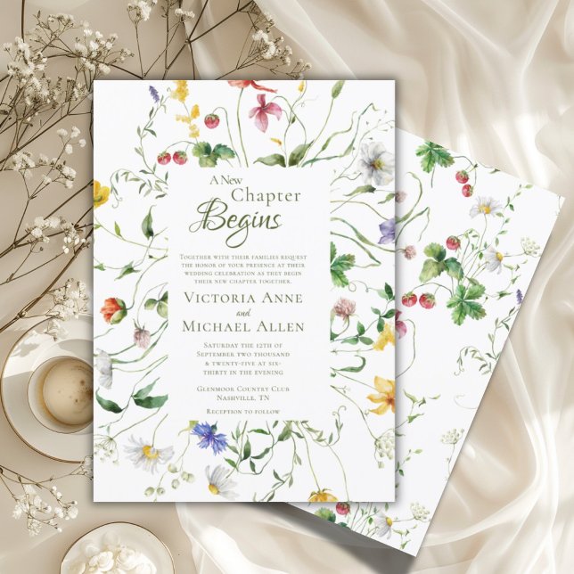 Wildflower Elegant Wedding Invitation (Creator Uploaded)