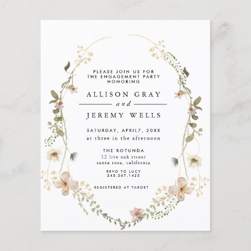 Wildflower Engagement Party Invitation Flyer