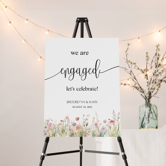 Wildflower Engagement Sign Welcome sign (In Situ (Stand))
