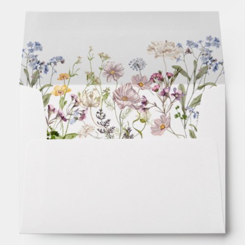 Wildflower Envelope Return Address Boho Elegant