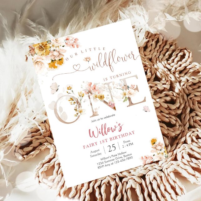 Wildflower Fairy 1st Birthday Invitation (Creator Uploaded)