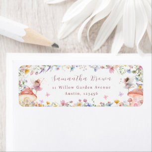 Wildflower Fairy Garden 1st Birthday Address  Label
