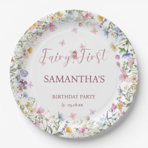 Wildflower Fairy Garden 1st Birthday  Paper Plates