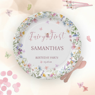 Wildflower Fairy Garden 1st Birthday Paper Plates
