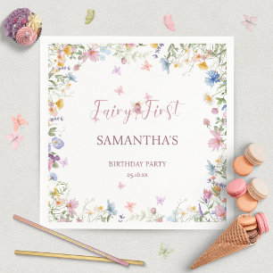 Wildflower Fairy Garden 1st Birthday Party Napkins