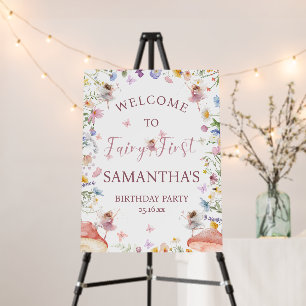 Wildflower Fairy Garden 1st Birthday Welcome Sign
