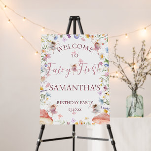 Wildflower Fairy Garden 1st Birthday Welcome Sign