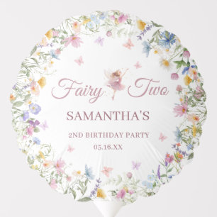 Wildflower Fairy Garden 2nd Birthday Party Balloon