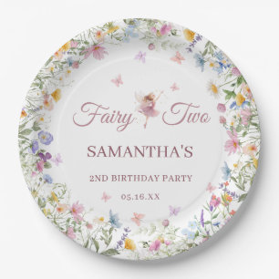 Wildflower Fairy Garden 2nd Birthday Party Paper Plates