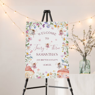 Wildflower Fairy Garden 3rd Birthday Welcome Sign