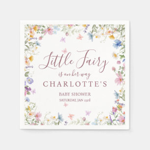 Wildflower Fairy Garden Baby Shower Party Napkins