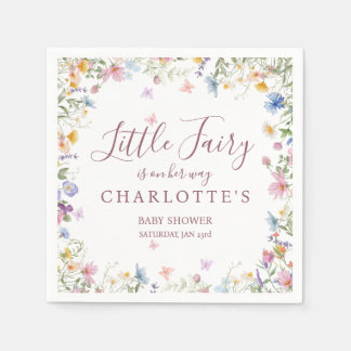 Wildflower Fairy Garden Baby Shower Party Napkins