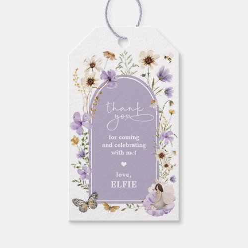 Wildflower Fairy Lavender Garden Birthday Favors Gift Tags