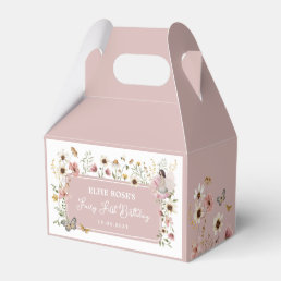 Wildflower Fairy Muted Blush Garden Tea Party Favor Boxes