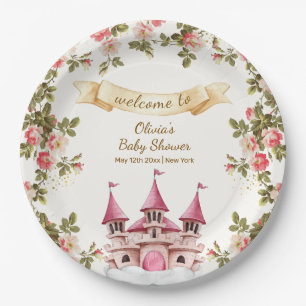 Wildflower Fairytale Castle Baby Shower Welcome Paper Plates