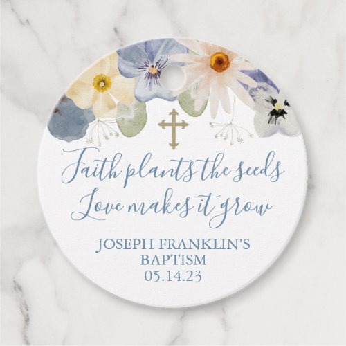 Wildflower Faith Plants the seeds Baptism Favor Ta Favor Tags