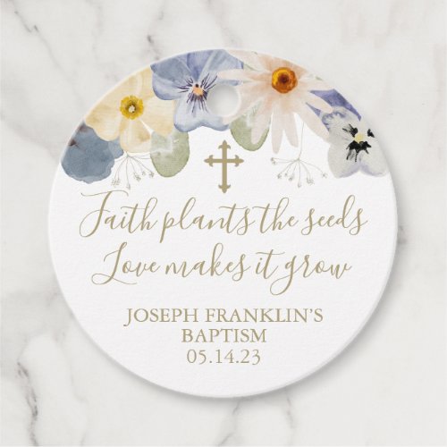 Wildflower Faith Plants the seeds Baptism Favor Tags