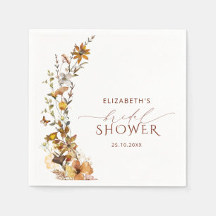 Wildflower Fall Floral Bridal Shower Napkins