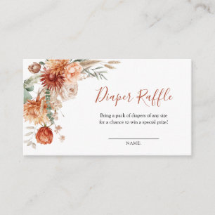 Wildflower Fall in Love Baby Shower Diaper Raffle Enclosure Card