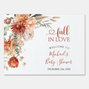 Wildflower Fall in Love Baby Shower Welcome Yard Sign