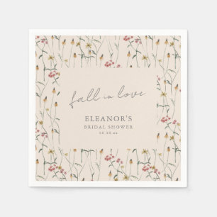Wildflower Fall in Love Bridal Shower Boho Floral Napkins