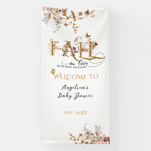Wildflower Fall in Love Elegant Baby Shower welcom Banner