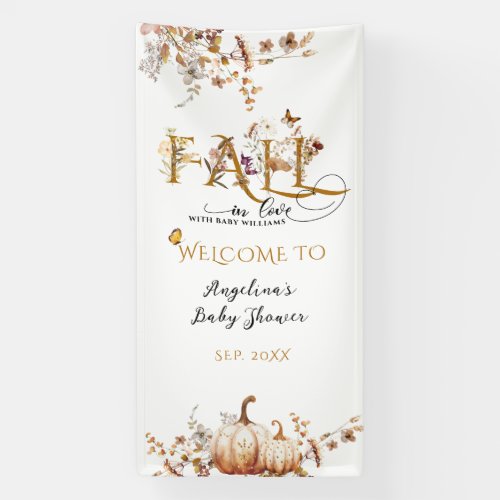 Wildflower Fall in Love Elegant Baby Shower welcom Banner