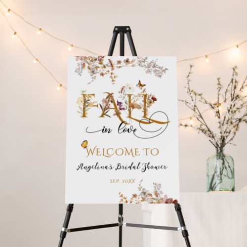 Wildflower Fall in Love Elegant Bridal welcome Foam Board