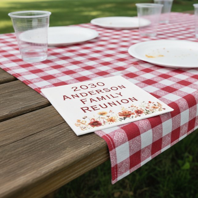 Wildflower Family Reunion Picnic Potluck Dinner Napkins (Creator Uploaded)