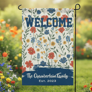 Wildflower Family Welcome – Housewarming Gift Garden Flag